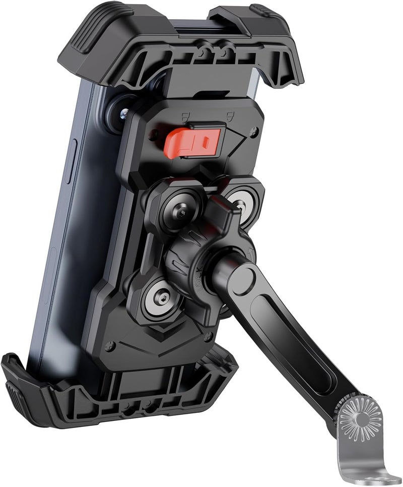 Grefay Motorcycle Phone Mount Holder 2025 [Dual Vibration Dampener] - Phone Holder for Motorcycle Rearview Mirror with 360° Rotation for iPhone 16/15/ 14/13 Pro Max, 4.5-7.2 Inch Smartphone - Image 1